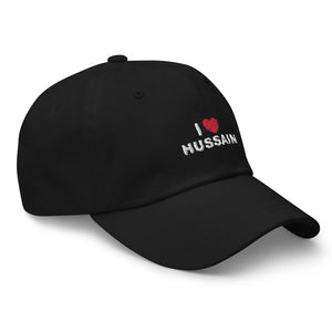 I Love Hussain (as) White - Dad Hat Embroidered