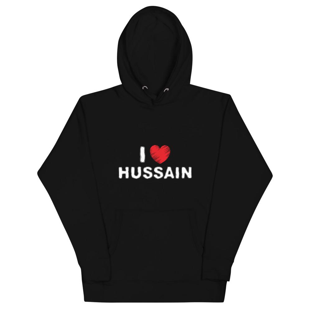 I Love Hussain (as) White - Premium Hoodie WOMEN - Hayder Maula