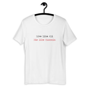 Live Like Ali (as) Die Like Hussain (as) Black - Short Sleeve T-Shirt WOMEN