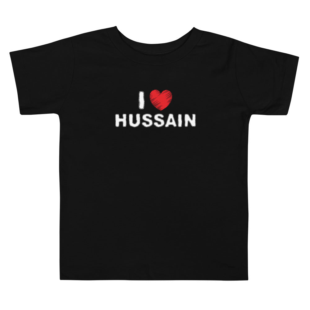 I Love Hussain (as) White - Short Sleeve  Premium T-Shirt - Toddler