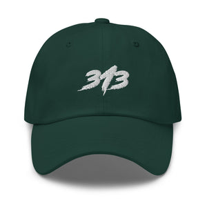 313 White - Dad Hat Embroidered