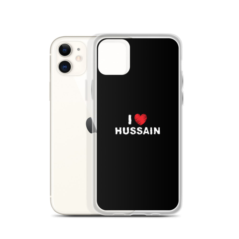 I Love Hussain (as) - iPhone Case Black