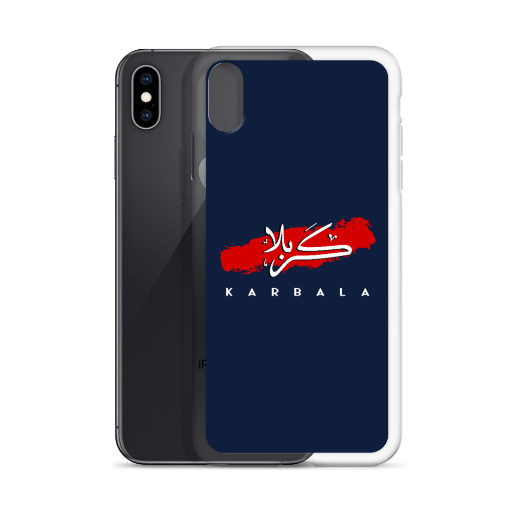 Karbala Arabic Calligraphy - iPhone Case Navy Blue
