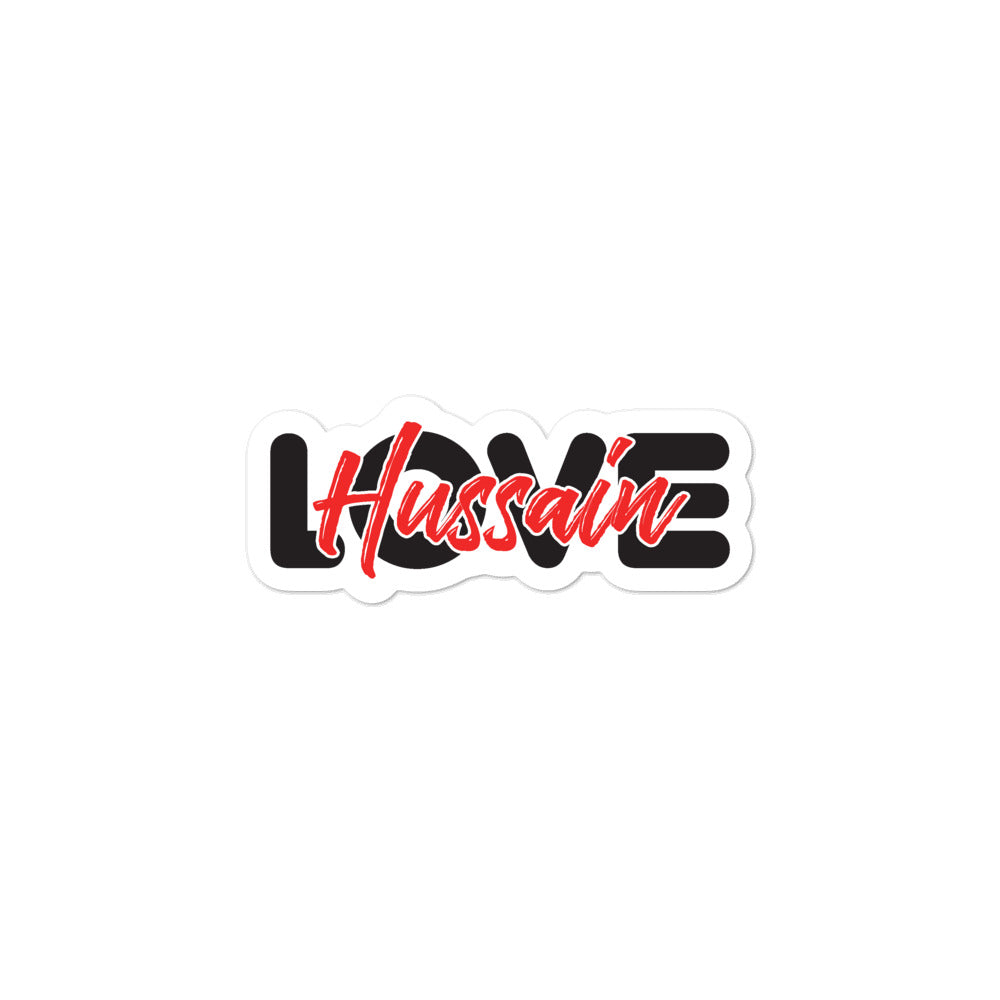 Love Hussain (as) Black Red - Bubble-Free Vinyl Stickers