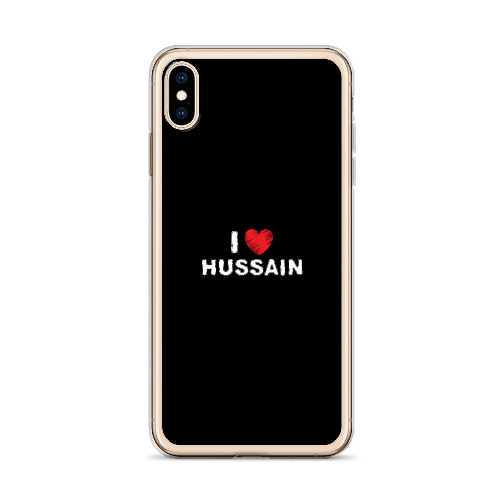 I Love Hussain (as) - iPhone Case Black