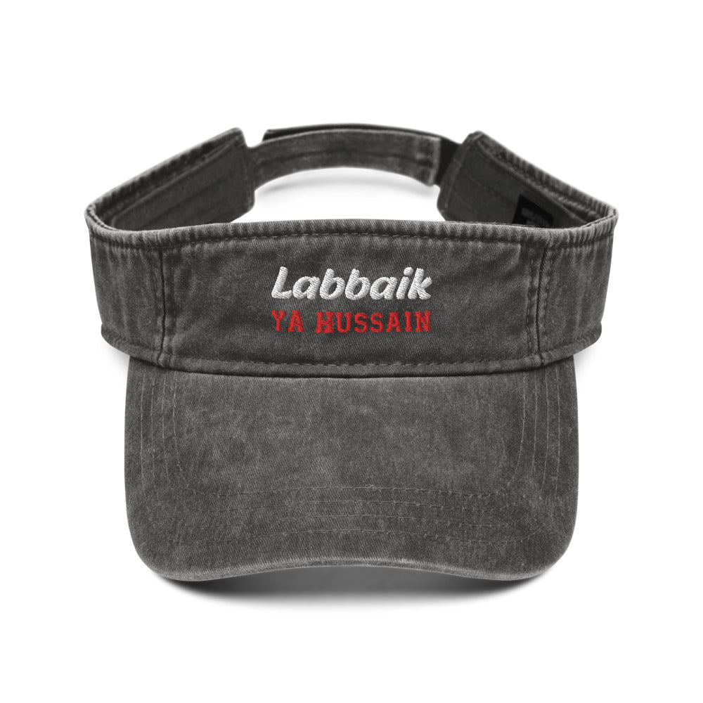 Labbaik Ya Hussain (as) - 3D Embroidered Denim Visor