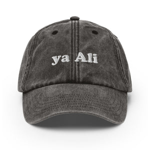 Ya Ali (as) - Vintage Hat Flat Embroidery White