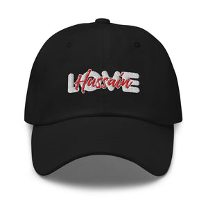 Love Hussain (as) White Red - Dad Cap Embroidered
