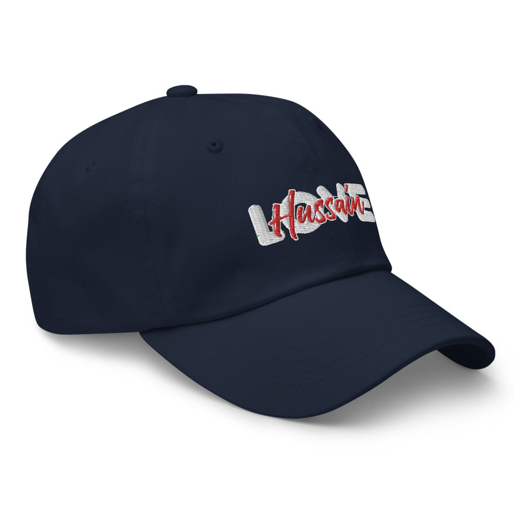 Love Hussain (as) White Red - Dad Cap Embroidered