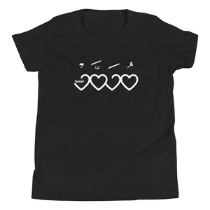 Muhammad (saw) Heart Shape - Short Sleeve Premium T-Shirt - Youth
