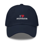 I Love Hussain (as) White - Dad Hat Embroidered