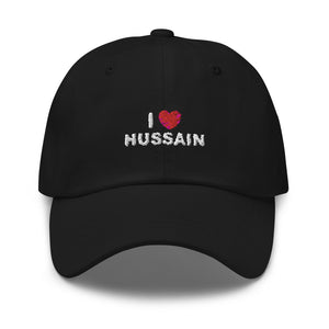 I Love Hussain (as) White - Dad Hat Embroidered