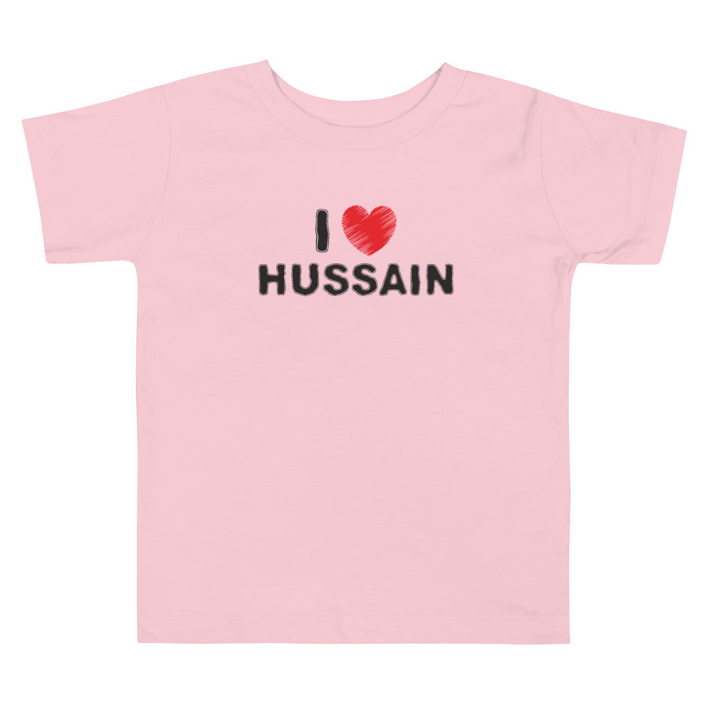 I Love Hussain (as) - Short Sleeve Premium T-Shirt - Toddler