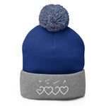 Muhammad (saw) Heart Shape - Embroidered Pom-Pom Beanie