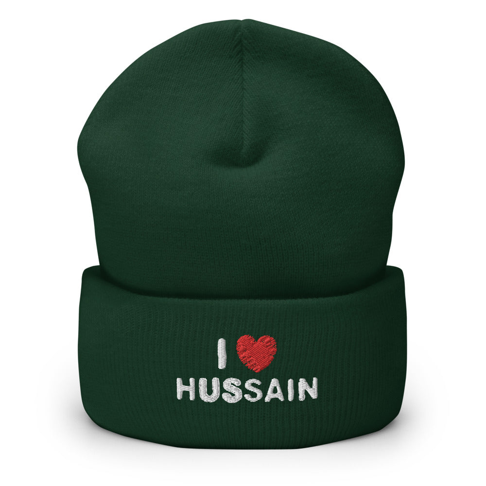 I Love Hussain (as) - Embroidered Cuffed Beanie