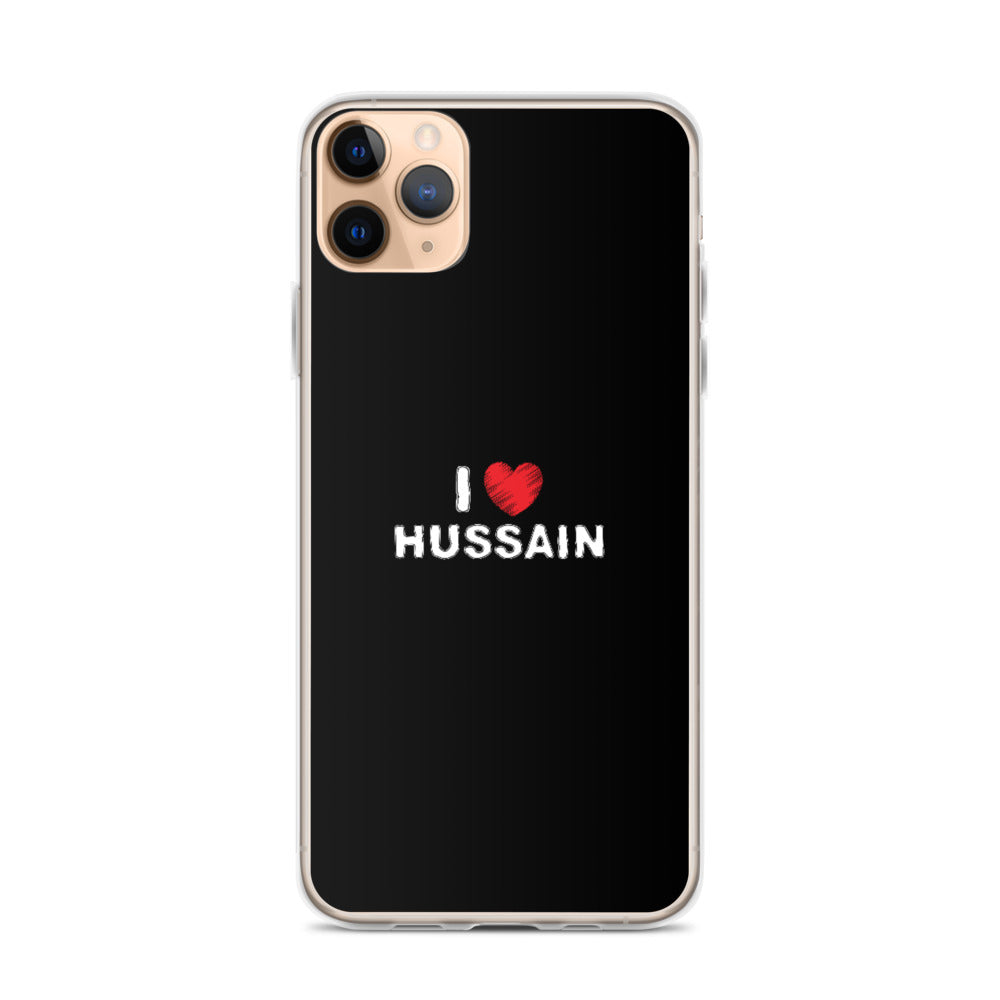 I Love Hussain (as) - iPhone Case Black