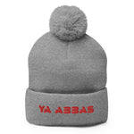 Ya Abbas (as) Red - Embroidered Pom-Pom Beanie